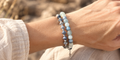 set on bracelet with aventurine, recycledglass and green angelite