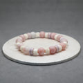 opal bracelet with purple button bone and bone carved