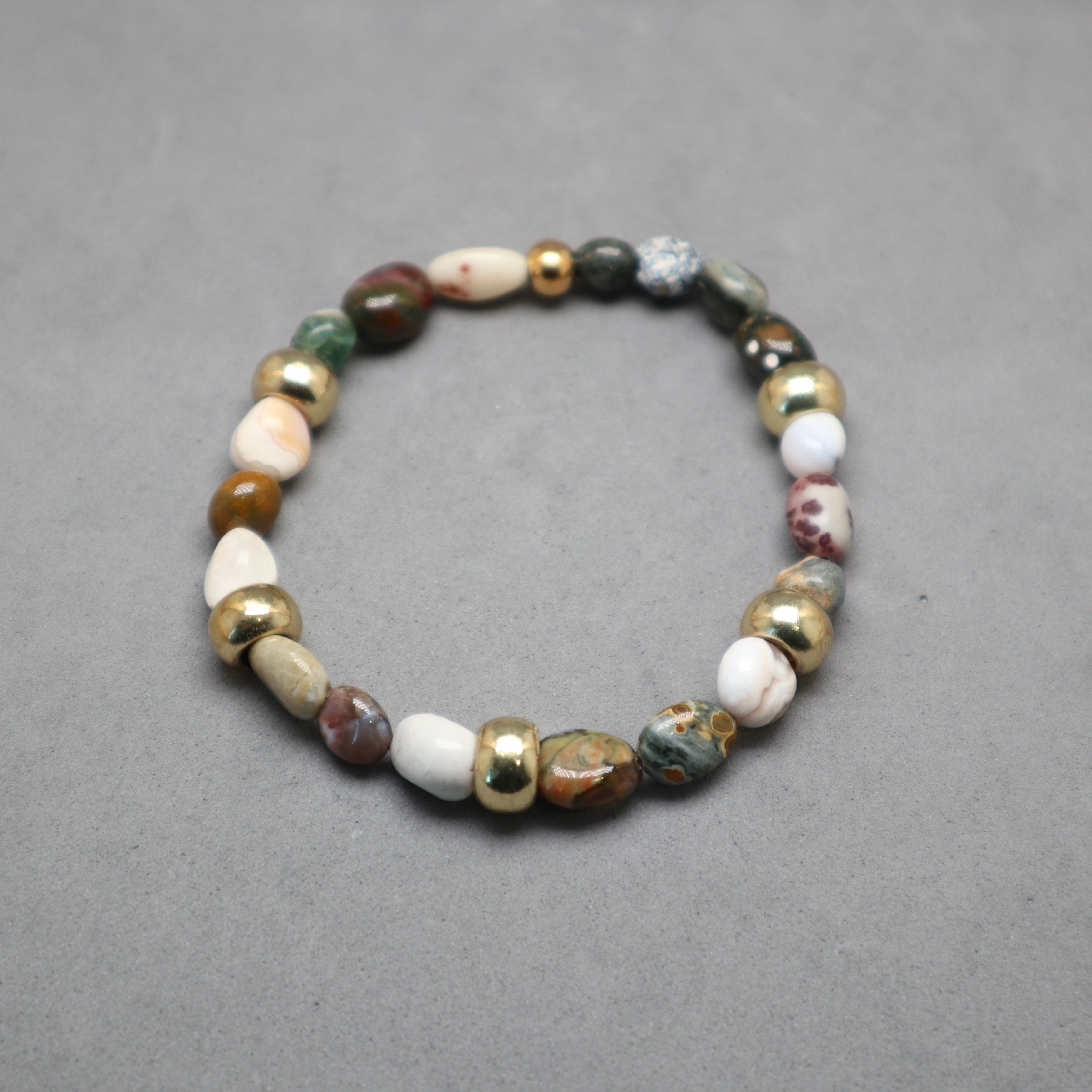 ocean stone with bass bracelet for women