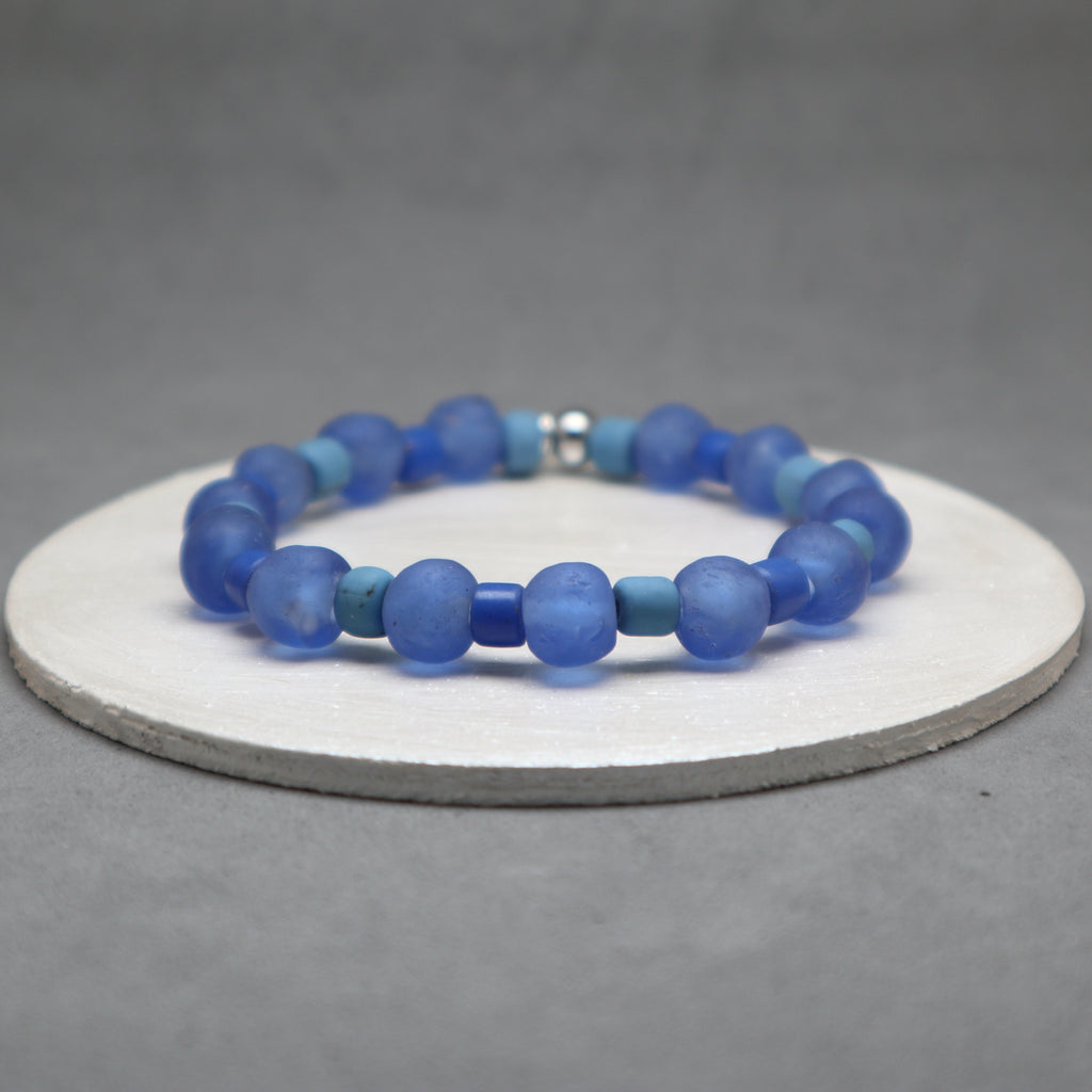 blue glass recycled 