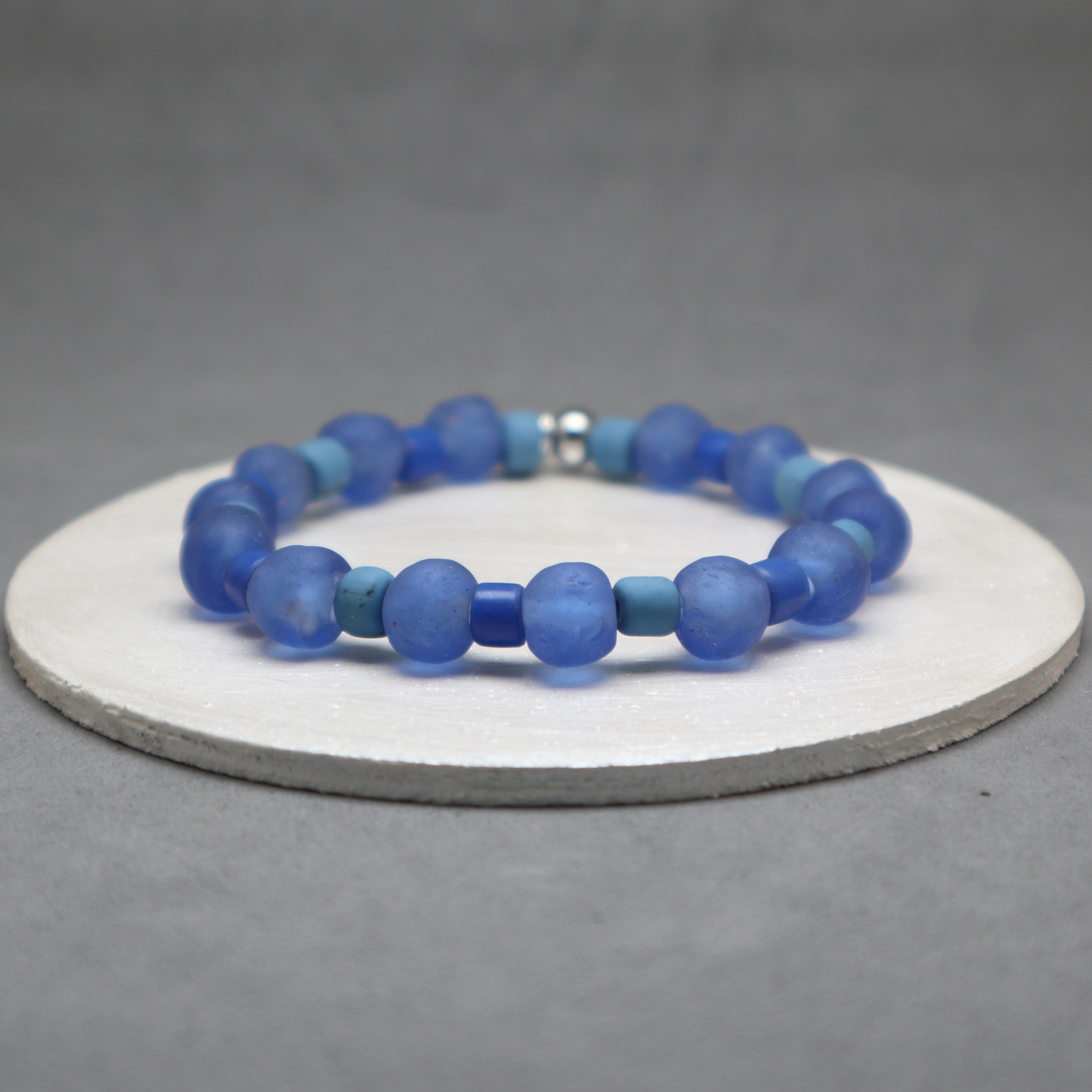 blue glass recycled 