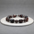 coffee glass beads africa, snowflakes obsidian bracelet for women