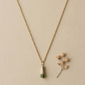 stainless steel chain gold with bamboo metal gold and recycled glass beads from africa