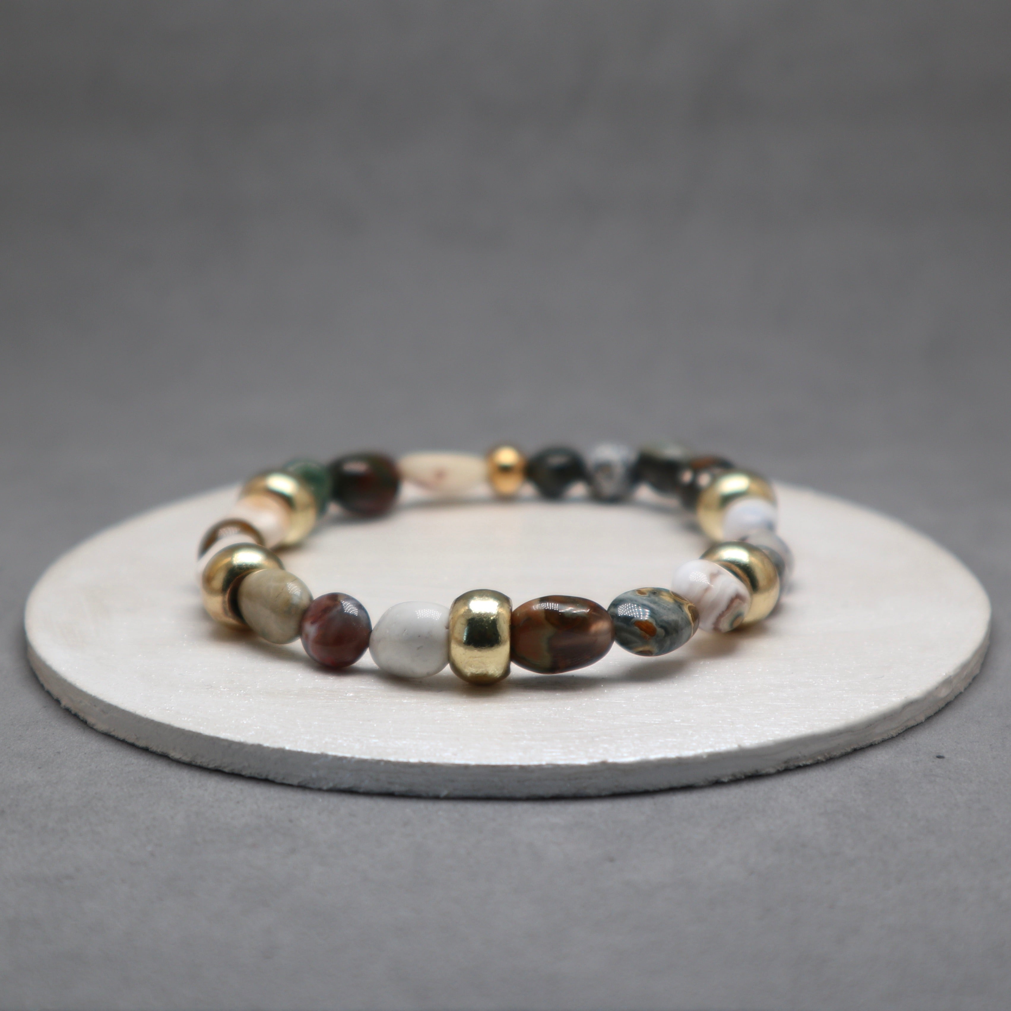 ocean stone with bass bracelet for women
