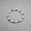 bracelet with recycled glass, aventurine and green angelite