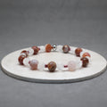 red blood agate bracelet with cracked quartz
